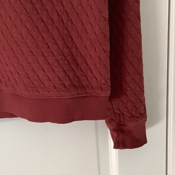 Garnet Hill sweatshirt XS rust red quilted diamond 100% cotton crewneck - Picture 2 of 9